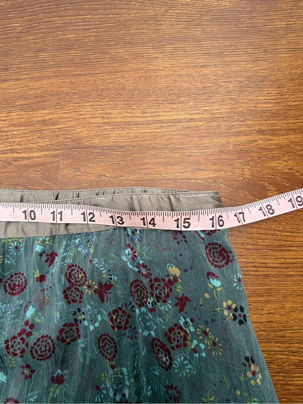 Johnny Was Floral Skirt Boho Lace Hem Midi Blue Size S - Picture 9 of 10